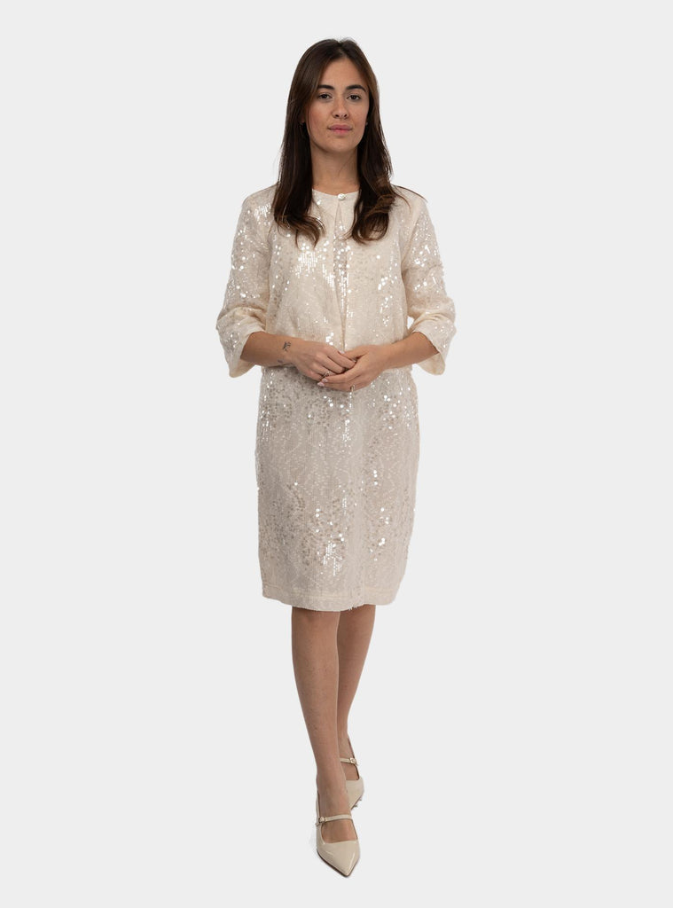 Abito full paillettes Panna 511SD15068 AVORIO ALESSIA SANTI 