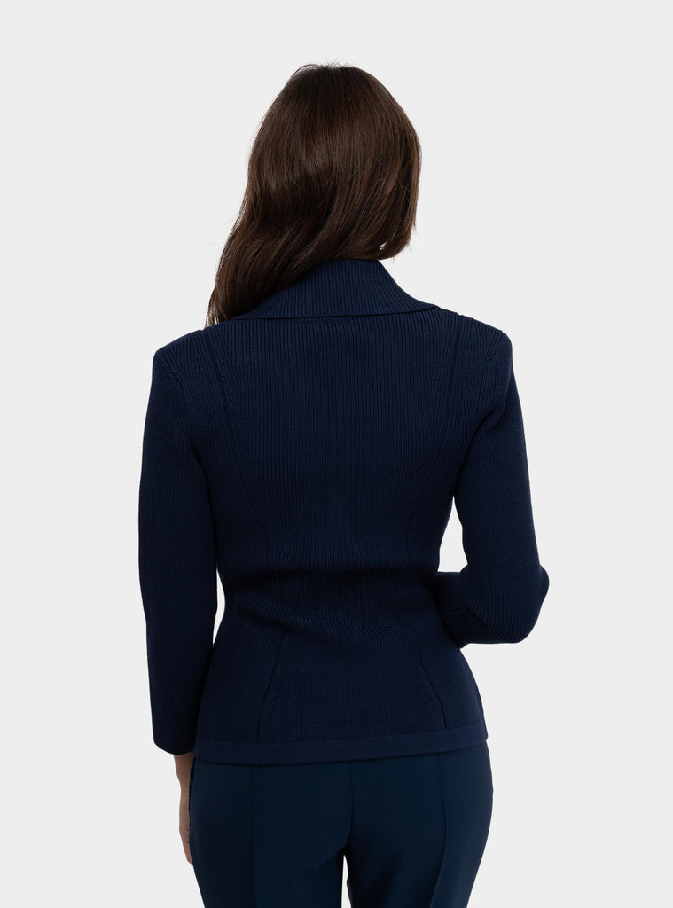 Blazer in maglia con fiocchi gioiello Blu MK64S51E2 DC8 OLTREMARE ELISABETTA FRANCHI 