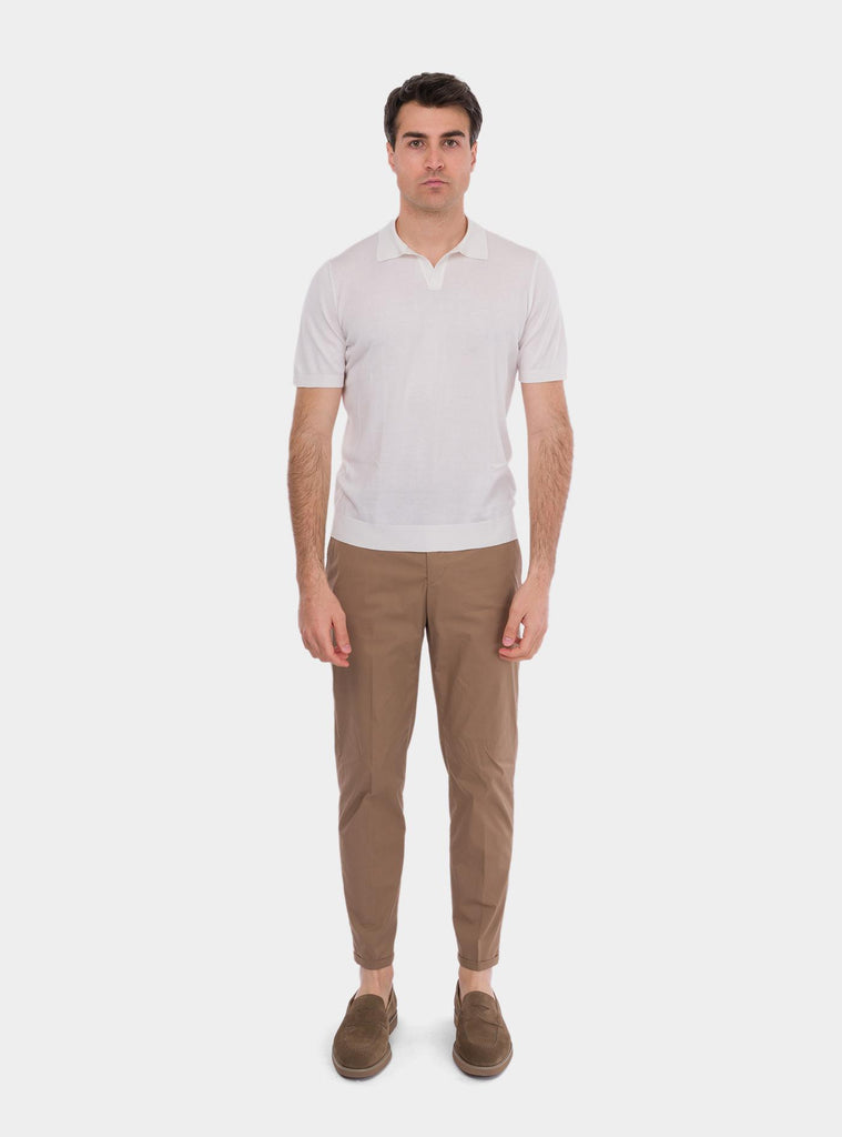 Polo uomo in seta bianco 43129/23503 005 GRAN SASSO 