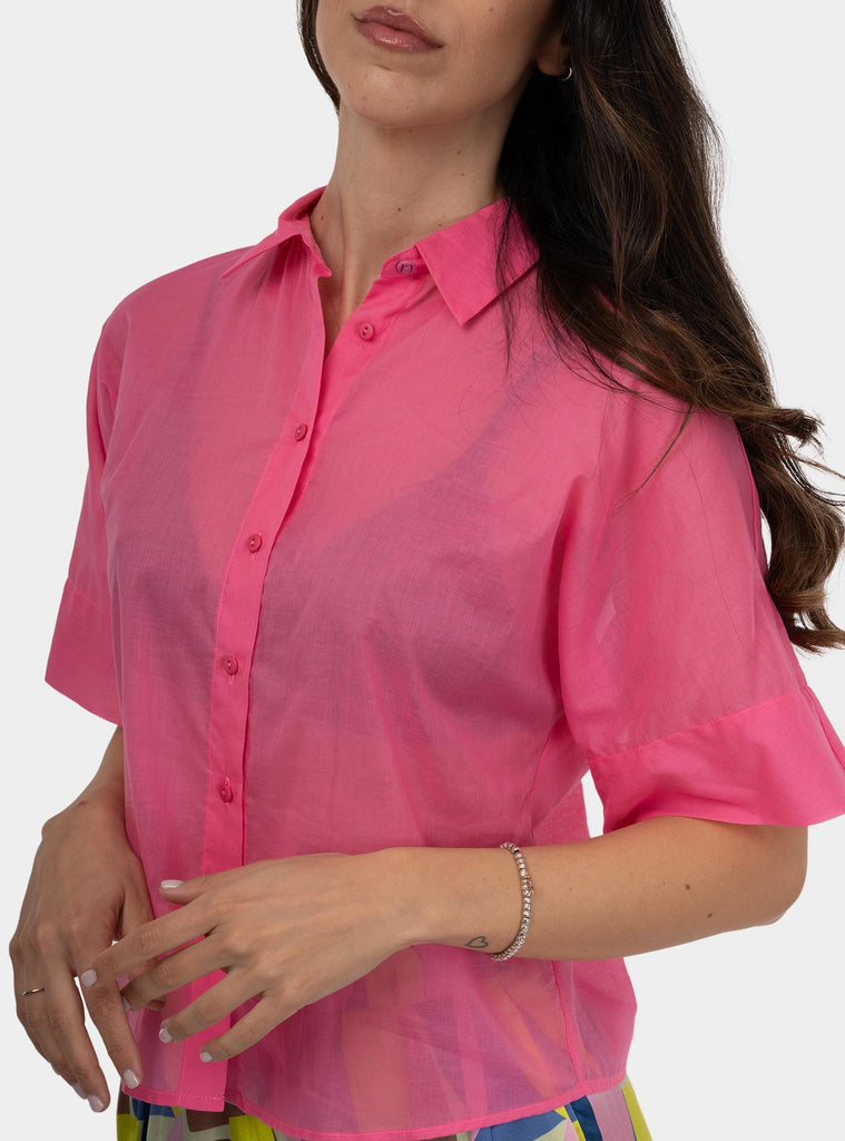 Camicia kimono in cotone Rosa SS25601T028 GOIABA NIU 