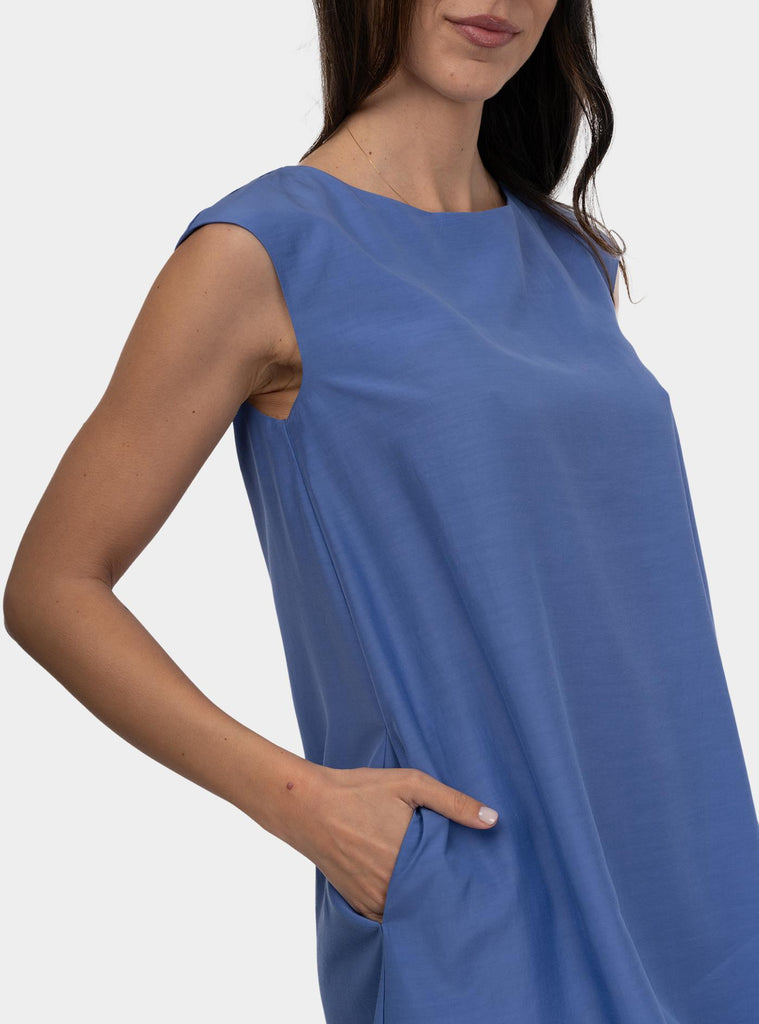 Abito svasato con tasche Glicine SS25113T004 AZUL NIU 