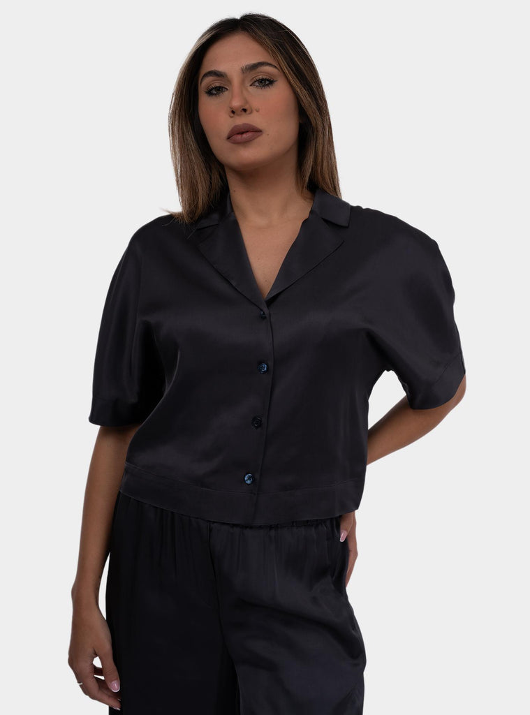 Pantaloni donna in raso di viscosa Antracite S06255 06638 061 PESERICO 