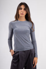 SORA slim lurex crew neck sweater