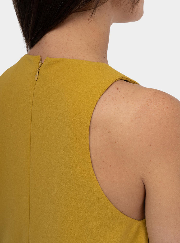 Abito in crêpe bicolore Senape AB72851E2 DJ4CURRY/QUARZO ELISABETTA FRANCHI 