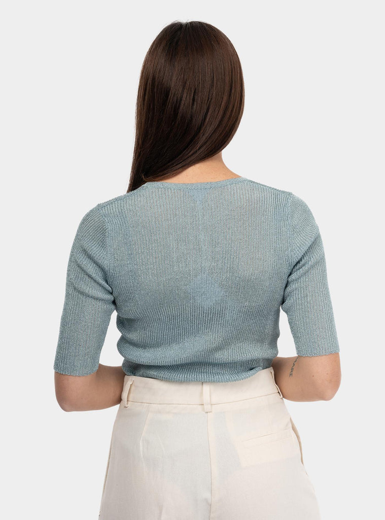 T-shirt laminata a coste Celeste 51-K02 4 UNIVERSEL 