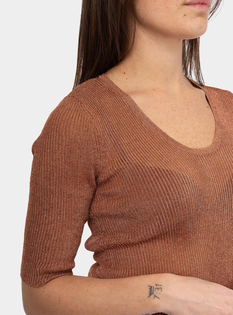 T-shirt laminato a coste Bronzo 51-K02 2 UNIVERSEL 