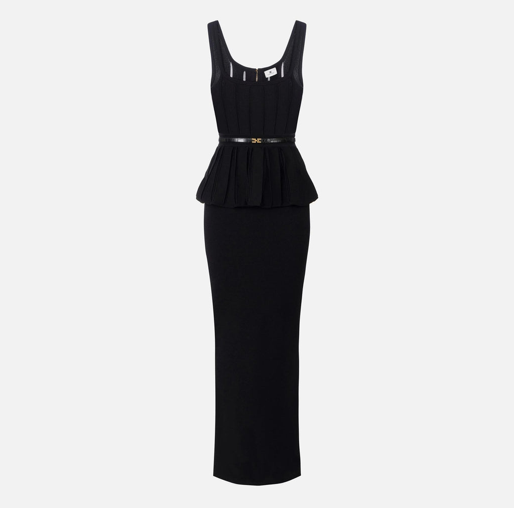 Abito Red Carpet in maglia con baschina Nero AM69S56E2 110 NERO ELISABETTA FRANCHI 