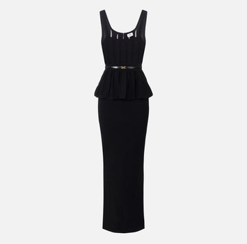 Abito Red Carpet in maglia con baschina Nero AM69S56E2 110 NERO ELISABETTA FRANCHI 