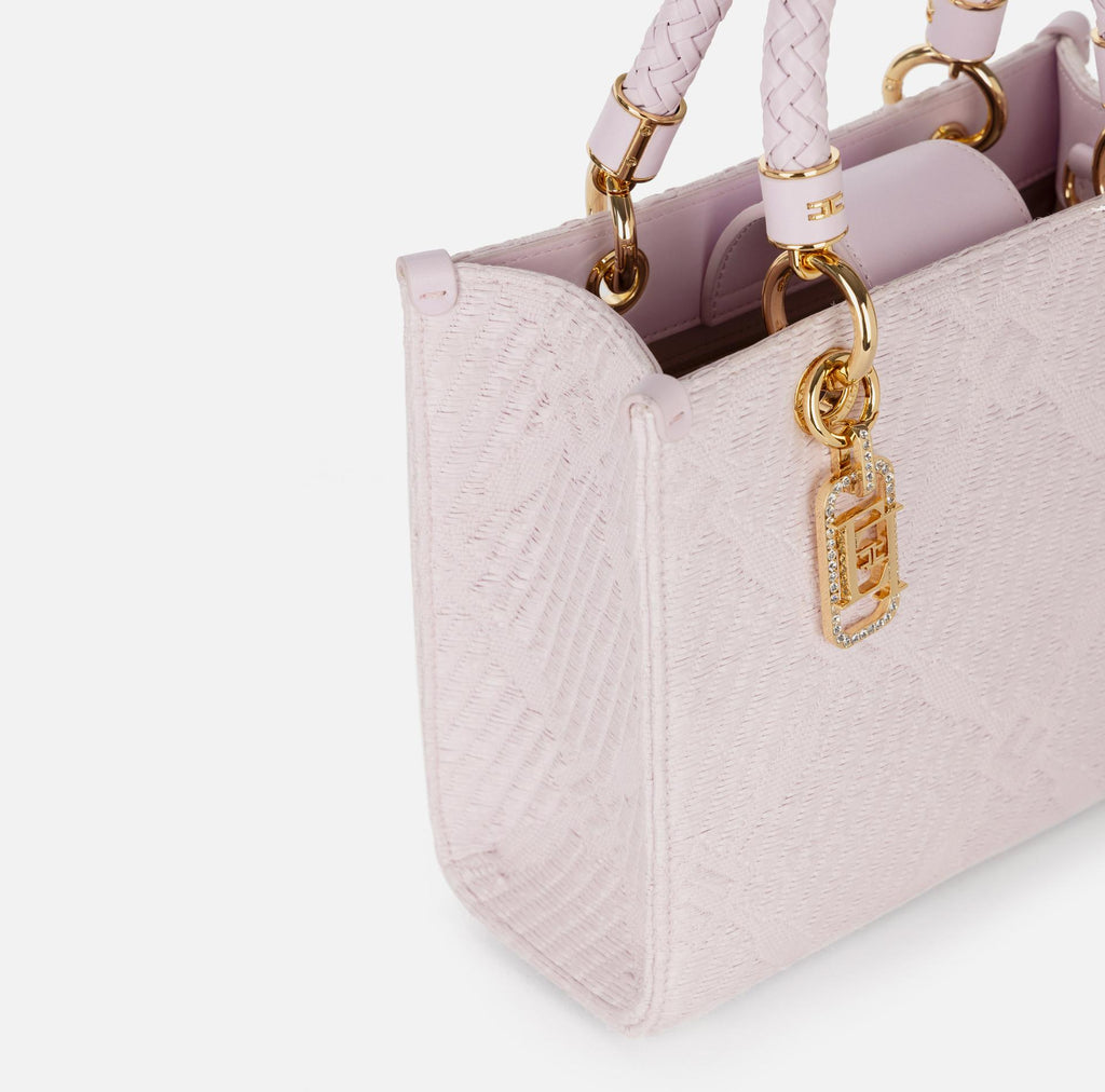 Borsa Tote piccola in jacquard con charms quarzo BS13A51E2 544QUARZO ELISABETTA FRANCHI 