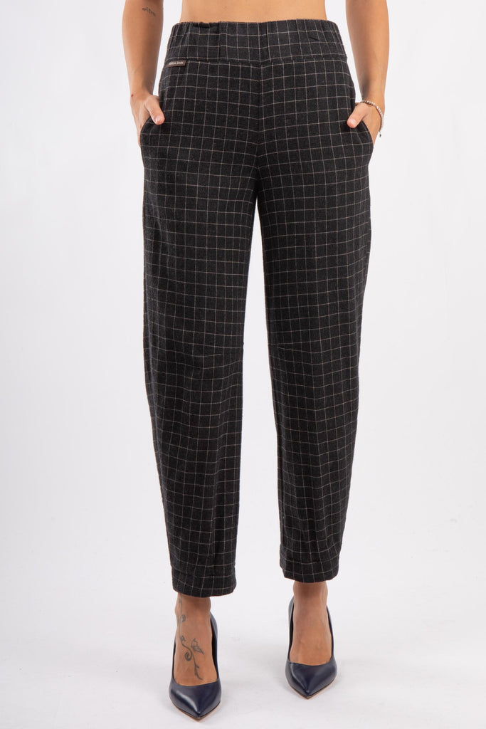 Pantaloni cropped in flanella check 521SD25040 529006-01 ALESSIA SANTI 