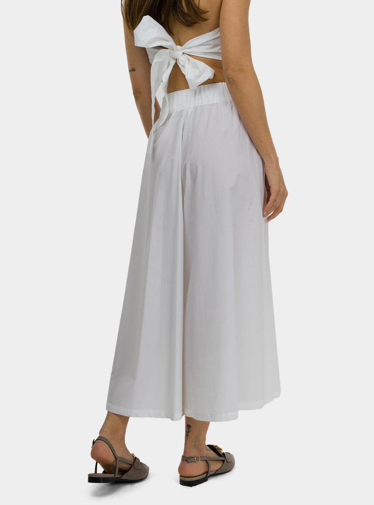 Pantalone coulotte con elastico in vita bianco DP9832 BIANCO OTTO D'AME 