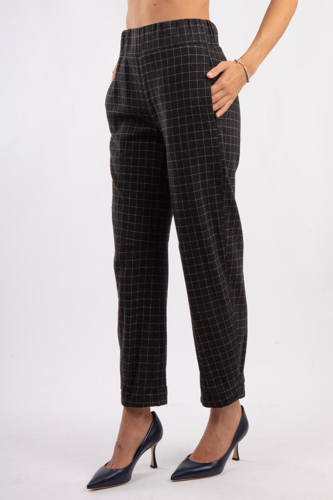 Pantaloni cropped in flanella check 521SD25040 529006-01 ALESSIA SANTI 