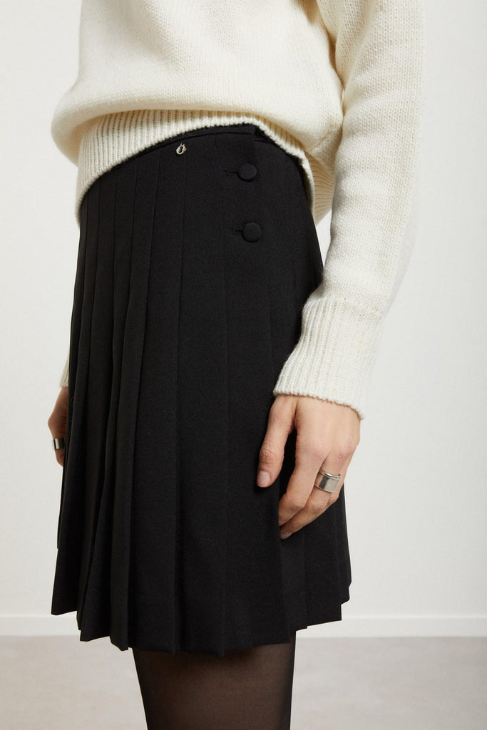 Gonna corta a pieghe Nero DN6246 NERO OTTO D'AME 