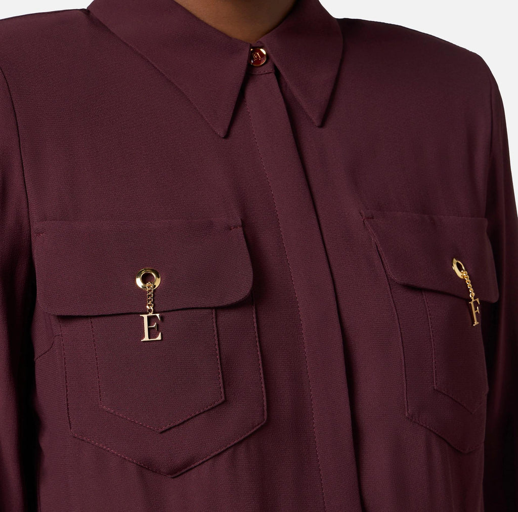 Camicia in georgette di viscosa Merlot CA12256E2 EA4 ELISABETTA FRANCHI 