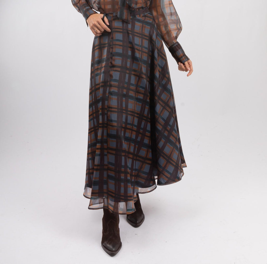 Gonna a ruota svasata in organza AW25430T020 OCEANO NIU 