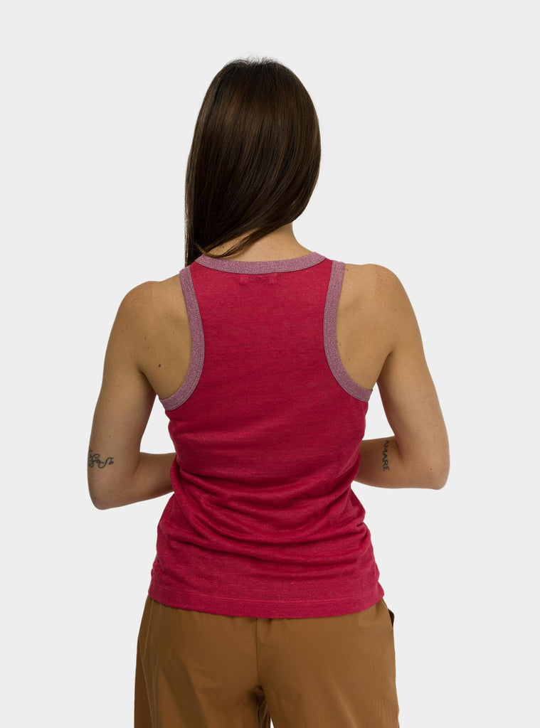 Canotta in lino DT9177 LAMPONE OTTO D'AME 