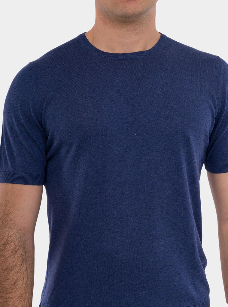 T-shirt uomo in seta blu 43112/23503 570 GRAN SASSO 