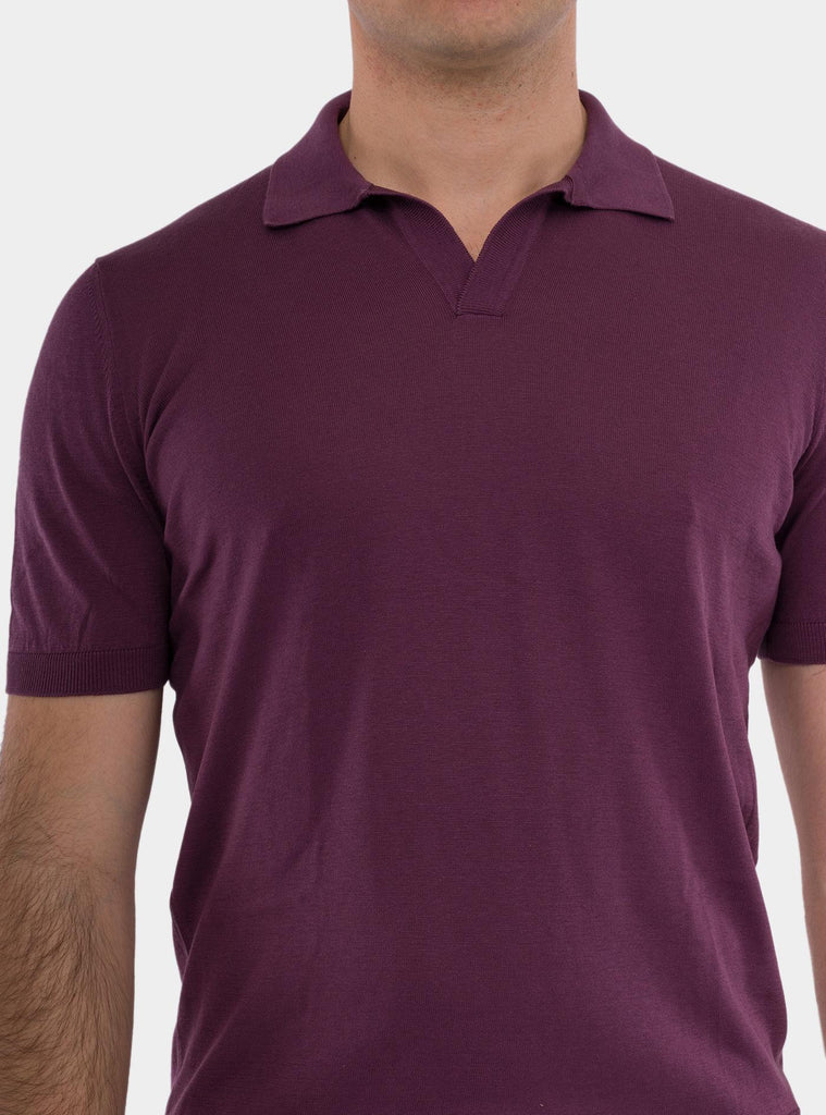 Polo uomo classica in seta prugna 43129/23503 780 GRAN SASSO 