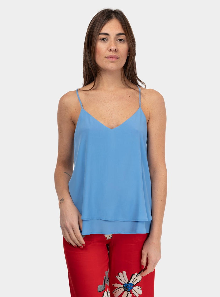 Top in misto seta Azzurro DT9144 AZZURRO OTTO D'AME 