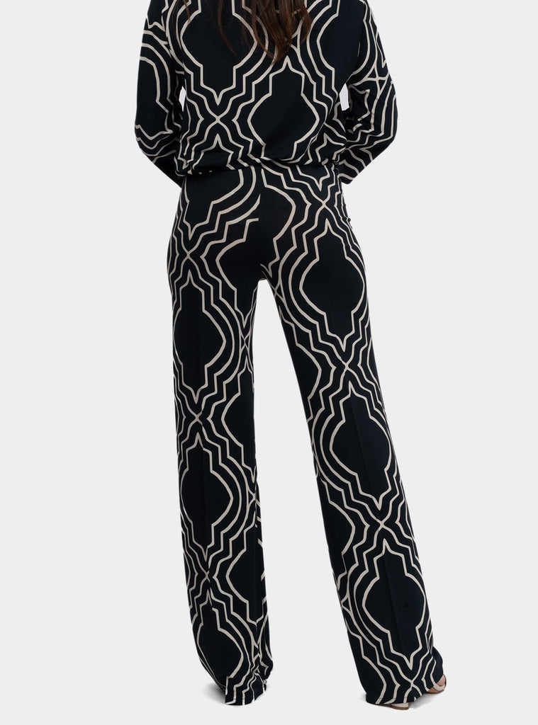 Pantalone donna a palazzo printed FF0046-0131 019 1ONE 