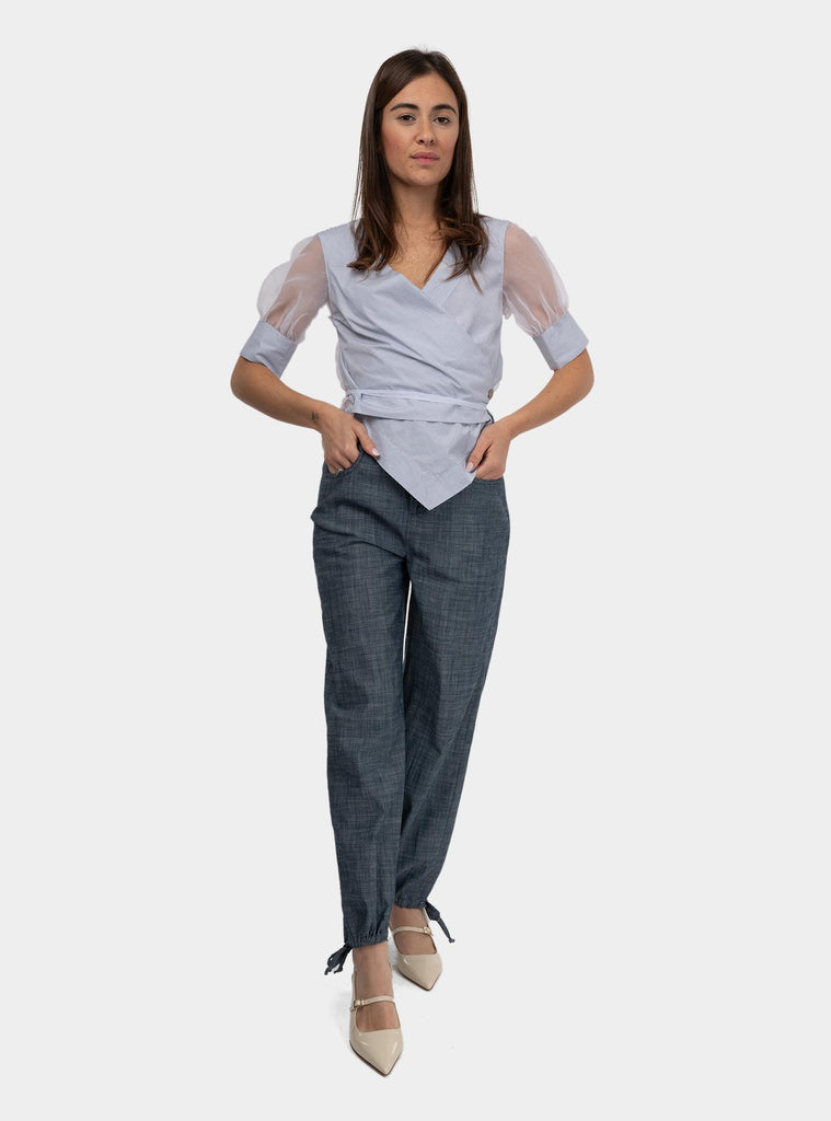 Pantaloni con lacci sul fondo Denim 511SD25011 00 ALESSIA SANTI 