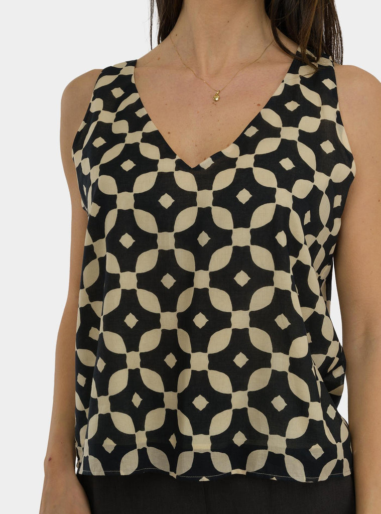 Top smanicato Pedra SS25608T056 PEDRA NIU 