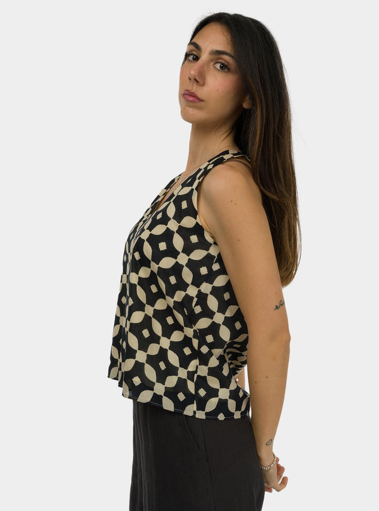 Top smanicato Pedra SS25608T056 PEDRA NIU 