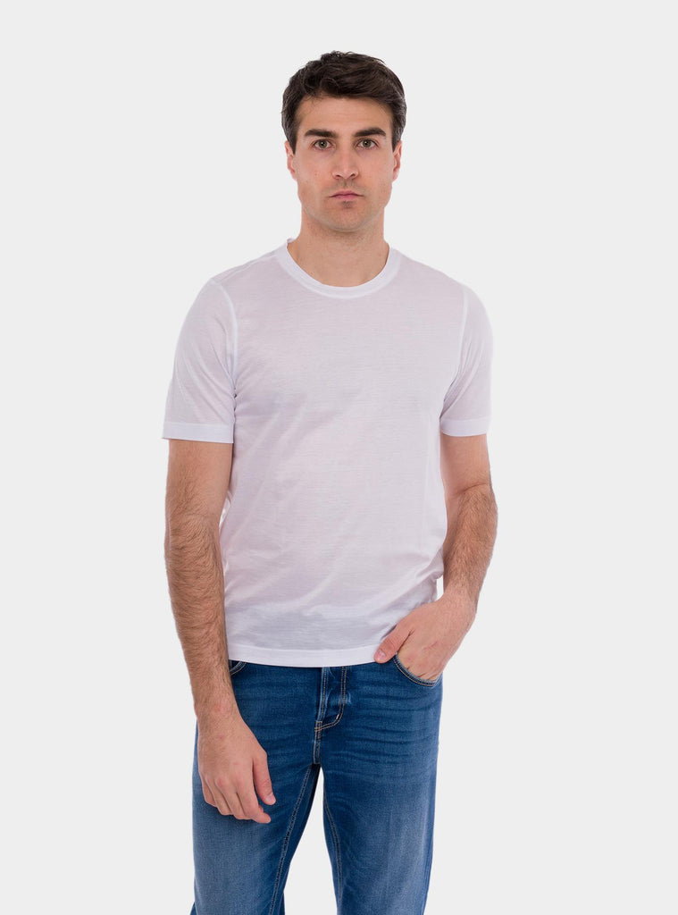 T-shirt uomo in filo di scozia bianco 60133/74002 001 GRAN SASSO 