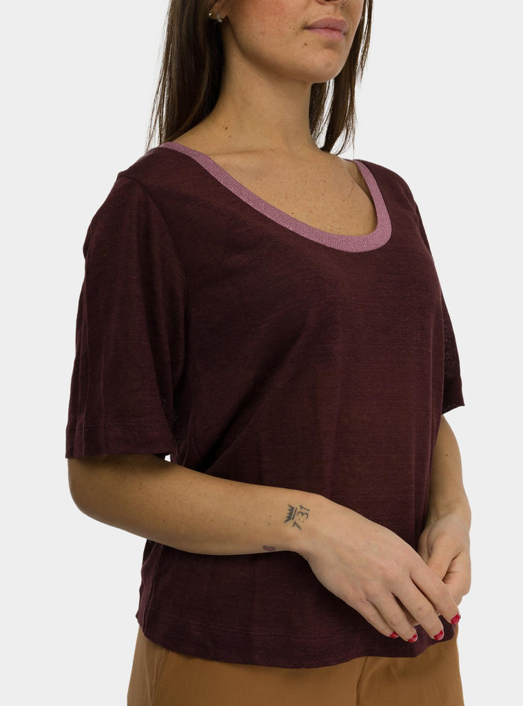 Maglia in lino DM8117 CIOCCOLATO OTTO D'AME 