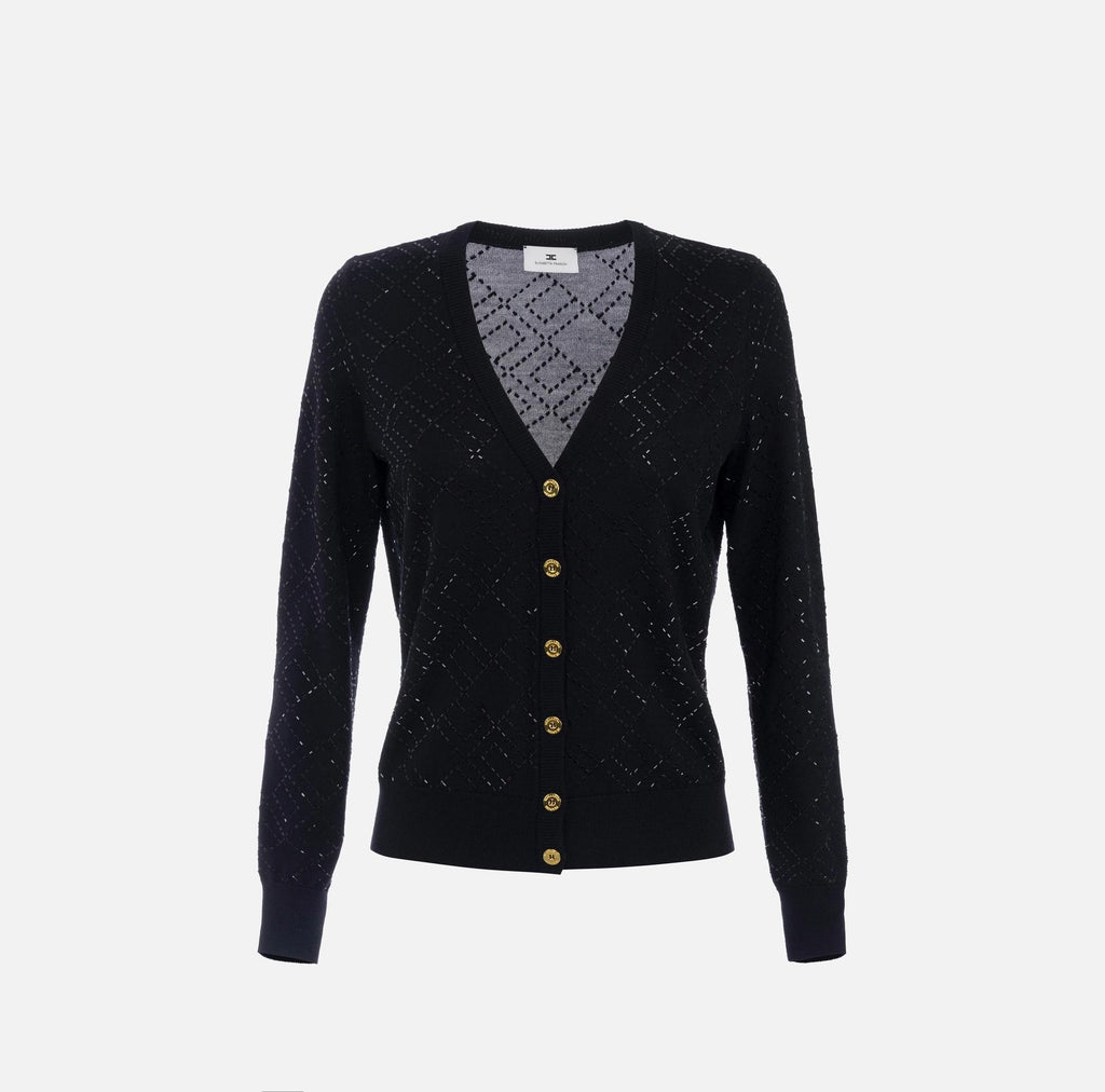 Cardigan con cristalli Nero MK26B56E2 188 NERO ELISABETTA FRANCHI 