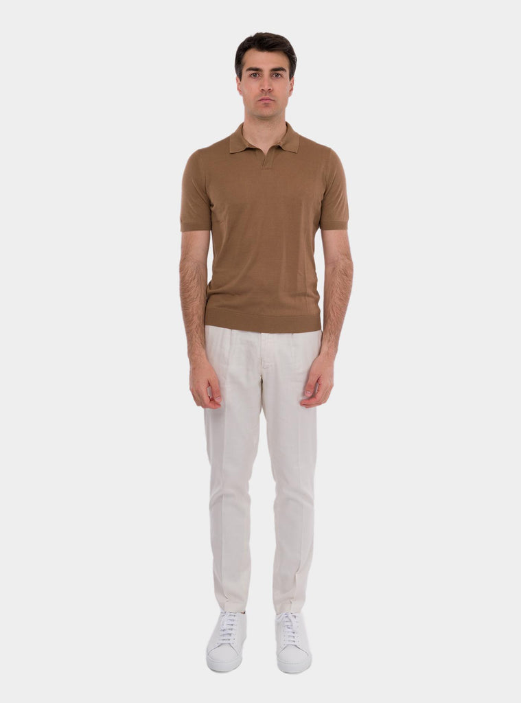 Polo uomo a mezza manica in seta 43129/23503 156 GRAN SASSO 