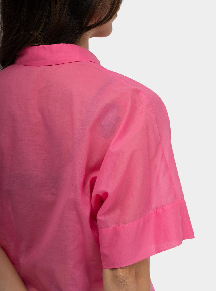 Camicia kimono in cotone Rosa SS25601T028 GOIABA NIU 