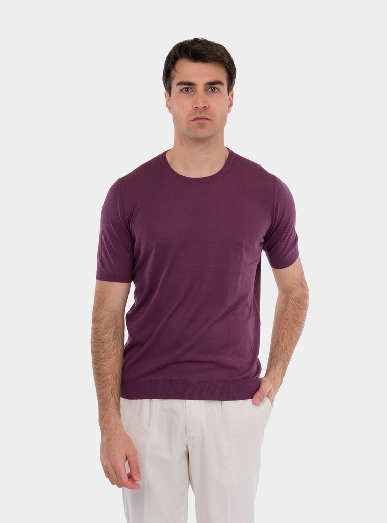 T-shirt in seta prugna 43112/23503 780 GRAN SASSO 