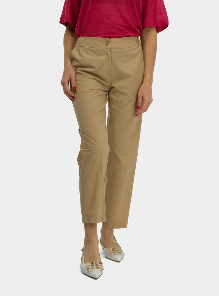 Pantalone alla caviglia in popeline Sabbia DP9740-1 SABBIA OTTO D'AME 