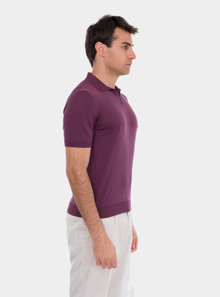 Polo uomo classica in seta prugna 43129/23503 780 GRAN SASSO 