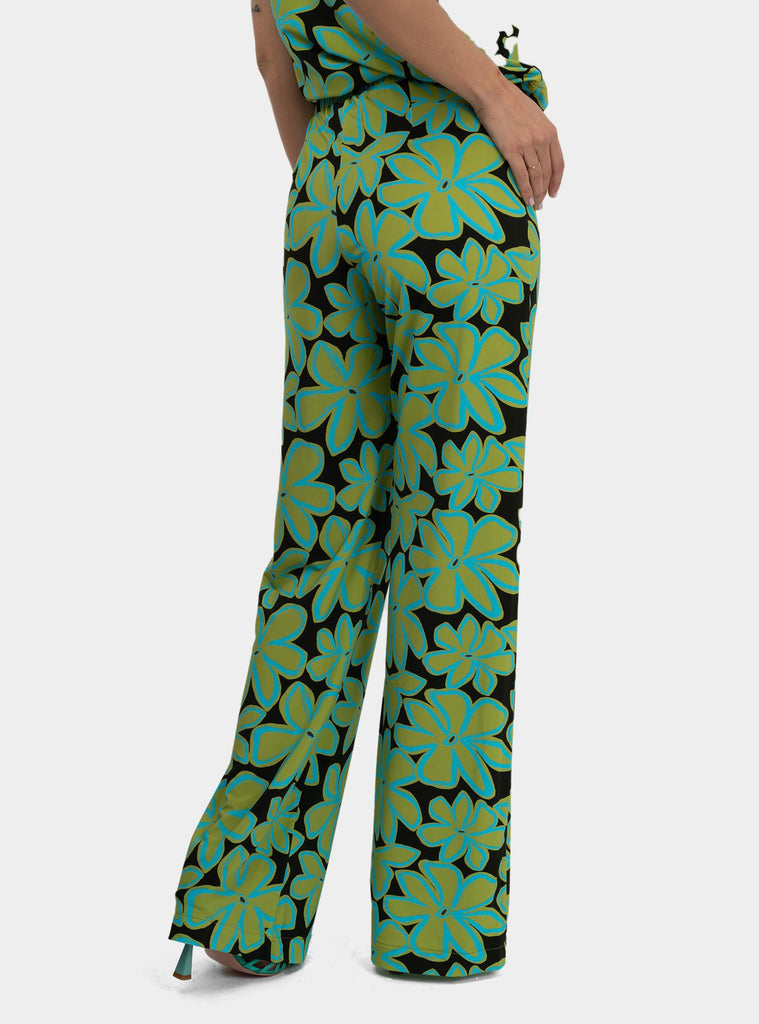 Pantalone fantasia in misto viscosa Verde SS25223J025 MATE NIU 