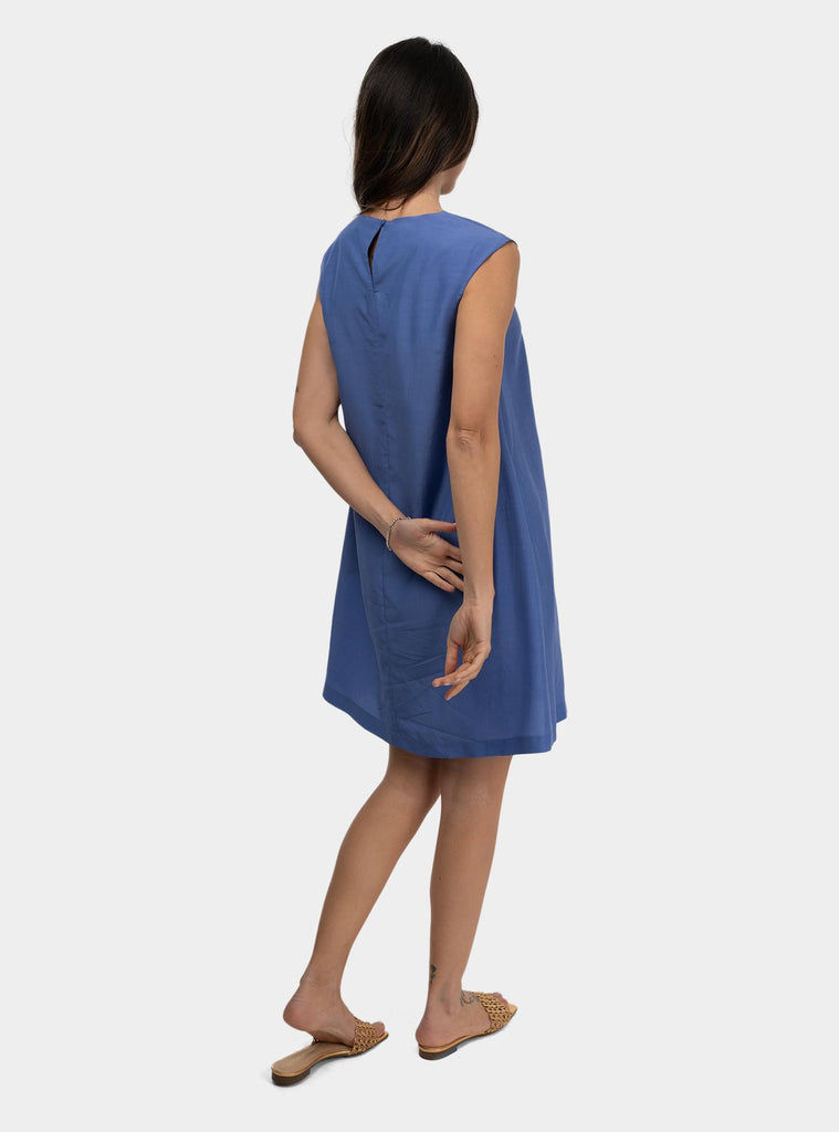 Abito svasato con tasche Glicine SS25113T004 AZUL NIU 