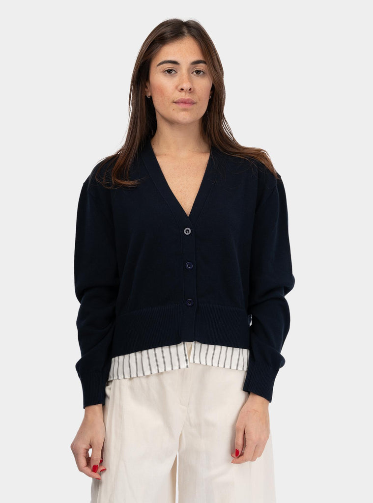 Cardigan in misto viscosa Blu DK8093 UNICA OTTO D'AME 