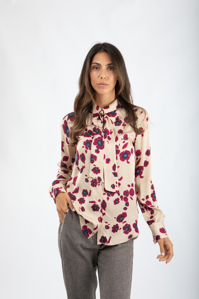 Camicia in raso stampato 521SD45046 529016-04 ALESSIA SANTI 