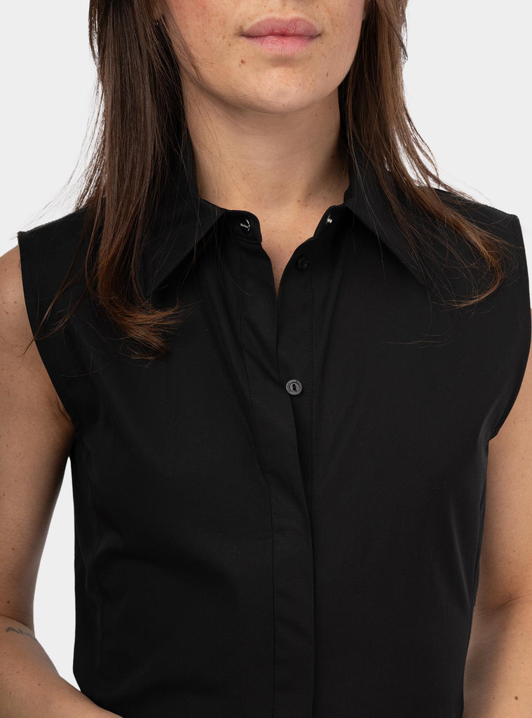 Abito chemisier con volant Nero KERAS 004 MAX MARA 