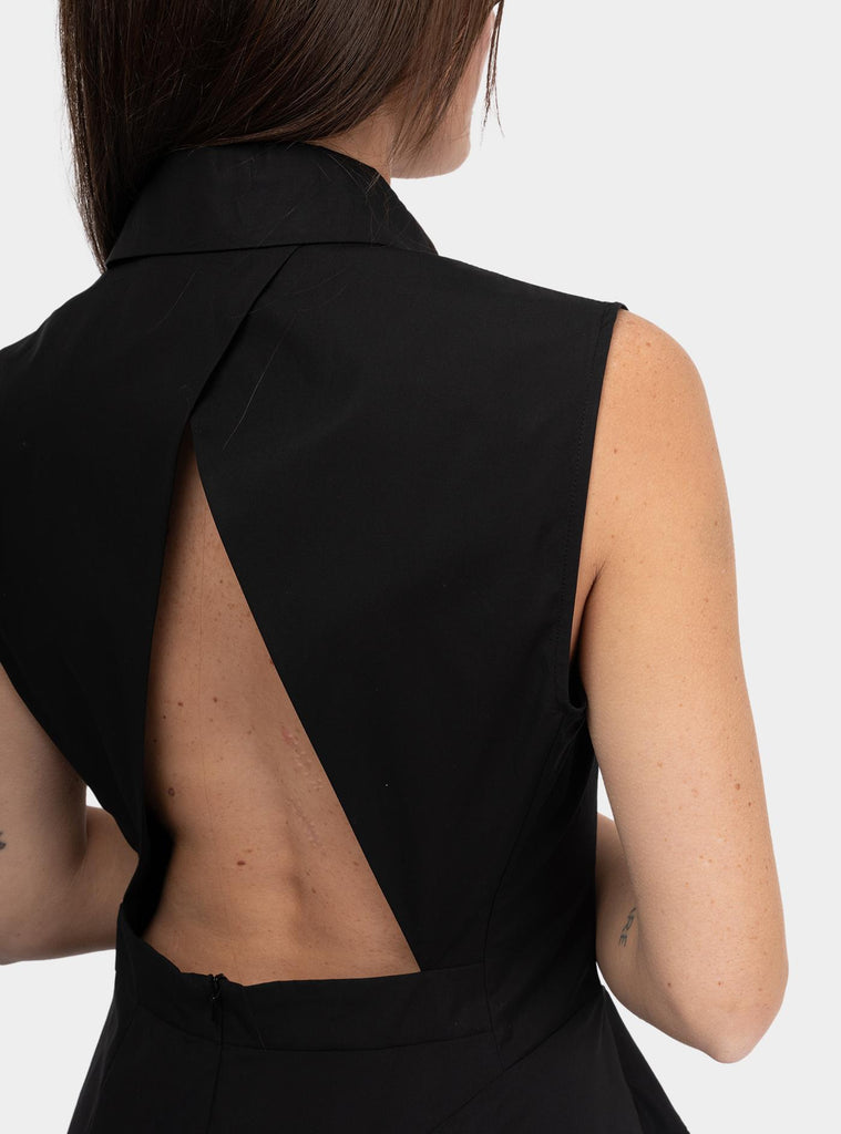 Abito chemisier con volant Nero KERAS 004 MAX MARA 