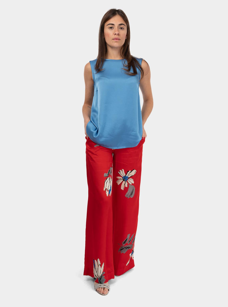 Pantalone fantasia in viscosa Rosso DP9788 RED OTTO D'AME 