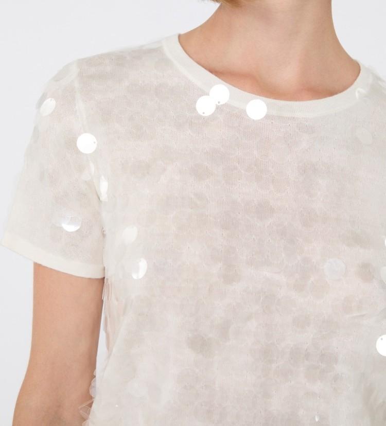 Maglia in lana con paillette Avorio SAIO001 001 MAX MARA STUDIO 