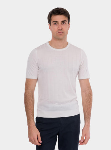 T-shirt uomo in pura seta bianco 43116/23510 005 GRAN SASSO 