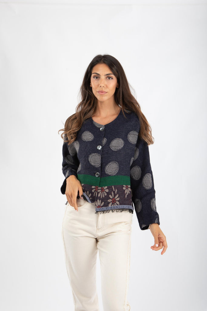 Giacca in misto lana e alpaca jacquard 521SD35039 529134-03 ALESSIA SANTI 