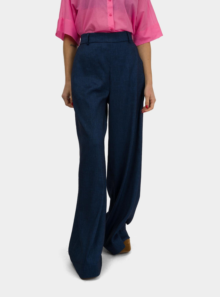 Pantalone a campana Azul SS25208T009 AZUL NIU 