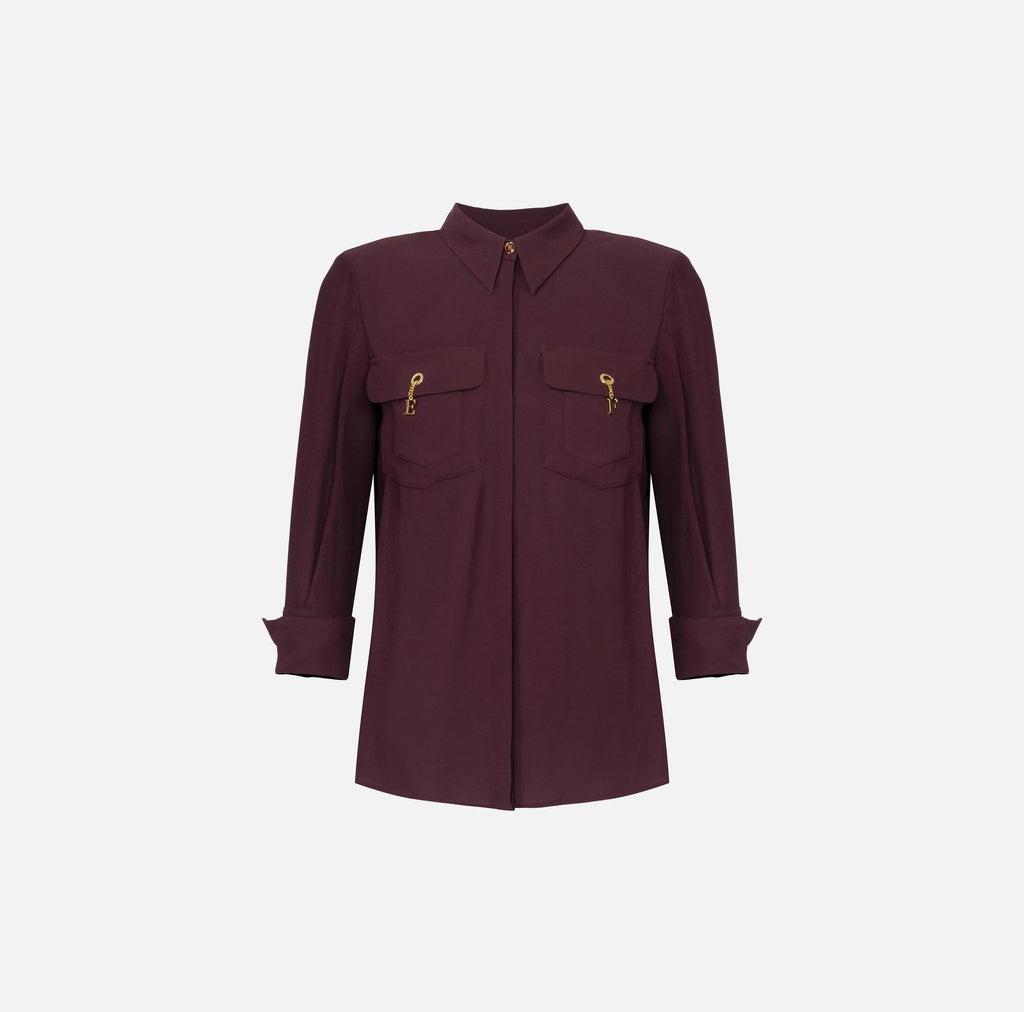 Camicia in georgette di viscosa Merlot CA12256E2 EA4 ELISABETTA FRANCHI 