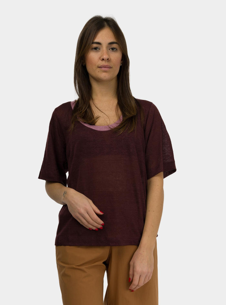 Maglia in lino DM8117 CIOCCOLATO OTTO D'AME 