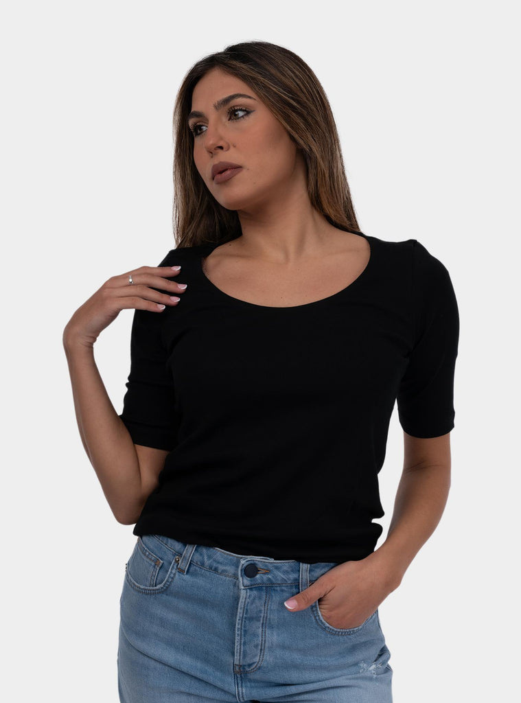 Maglia donna girocollo con maniche a 3/4 Nero 60271/80302 099 GRAN SASSO 