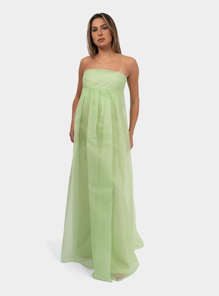 Abito bustier in organza di seta Verde BOCCALE 060 MAX MARA 